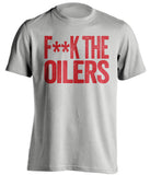 FUCK THE OILERS - Calgary Flames Fan T-Shirt - Text Design - Beef Shirts