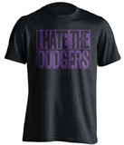i hate the dodgers colorado rockies fan black shirt