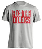 FUCK THE OILERS - Calgary Flames Fan T-Shirt - Box Design - Beef Shirts