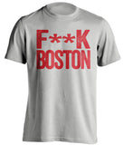 Fuck Boston - Boston Haters Shirt - Navy and Red - Text Design - Beef Shirts