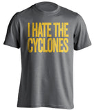 i hate the cyclones iowa hawkeyes fan grey tshirt