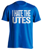 i hate the utes byu brigham cougars blue tshirt