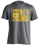 fuck the cyclones iowa hawkeyes fan grey shirt censored