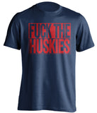 fuck the huskies gonzaga bulldogs navy shirt uncensored