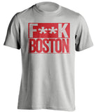 Fuck Boston - Boston Haters Shirt - Navy and Red - Box Design - Beef Shirts