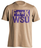 FUCK WSU - Washington Huskies Fan T-Shirt - Box Design - Beef Shirts