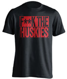 fuck the huskies gonzaga bulldogs black shirt censored