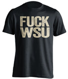 FUCK WSU - Washington Huskies Fan T-Shirt - Text Design - Beef Shirts