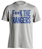 fuck the rangers toronto blue jays fan grey tshirt censored