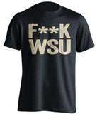 FUCK WSU - Washington Huskies Fan T-Shirt - Text Design - Beef Shirts