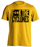 fuck the cyclones iowa hawkeyes fan gold shirt censored