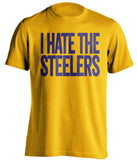 i hate the steelers baltimore ravens gold tshirt