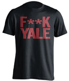 f**k yale harvard crimson black tshirt