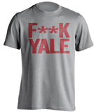 f**k yale harvard crimson grey tshirt