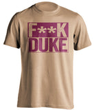 fuck duke old gold and red tshirt censored