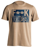 fuck northwestern old gold and navy tshirt censored