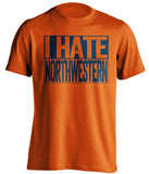 i hate northwestern orange and navy tshirt