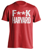 fuck harvard censored red tshirt cornell big red fan