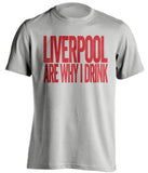 Liverpool Are Why I Drink Liverpool FC grey TShirt