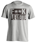 fuck lafayette grey and brown tshirt censored