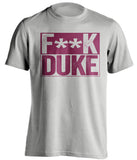 fuck duke grey and red tshirt censored