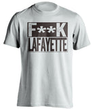 fuck lafayette white and brown tshirt censored