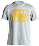 Fuck Georgia - Georgia Haters Shirt - Navy and Gold - Box Design - Beef Shirts