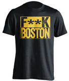 Fuck Boston - Boston Haters Shirt - Navy and Gold - Box Design - Beef Shirts