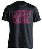 fuck duke black and red tshirt censored