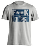 fuck northwestern notre dame fan grey tshirt censored