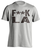 fuck la dodgers san diego padres grey tshirt censored