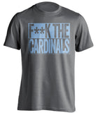 fuck the cardinals grey and blue tshirt censored