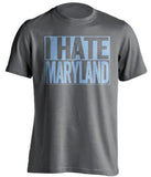 i hate maryland terps john hopkins blue jays grey shirt