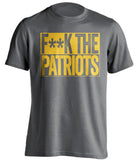 fuck the patriots grey and gold tshirt censored la rams fans