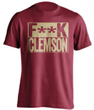 fuck clemson fsu seminoles red shirt censored