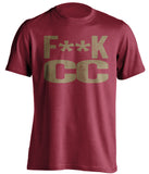 fuck cc du pioneers gold pan red tshirt censored