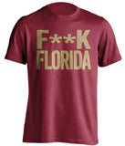 fuck florida fsu state seminoles red tshirt censored