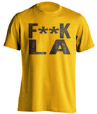 fuck la dodgers san diego padres gold tshirt censored