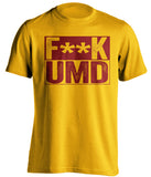 fuck umd duluth minnesota golden gophers gold shirt censored