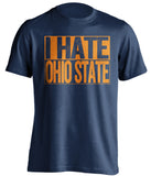 i hate ohio state blue shirt illinois fightin illini