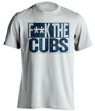 fuck the cubs milwaukee brewers fan white shirt censored