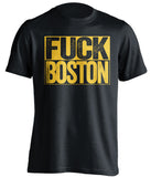 Fuck Boston - Boston Haters Shirt - Navy and Gold - Box Design - Beef Shirts