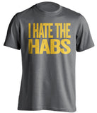 i hate the habs boston bruins grey tshirt