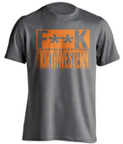 fuck northwestern grey and orange tshirt censored