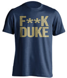 fuck duke pitt fan navy tshirt censored