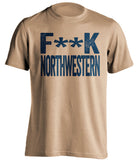 fuck northwestern notre dame fan old gold shirt censored