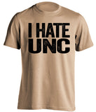 i hate unc wake forest fan old gold shirt