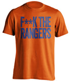 fuck the rangers NYI islanders fan censored orange tshirt