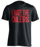 i hate the oilers senators fan black shirt