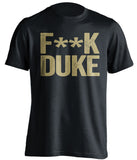 fuck duke pitt fan black tshirt censored